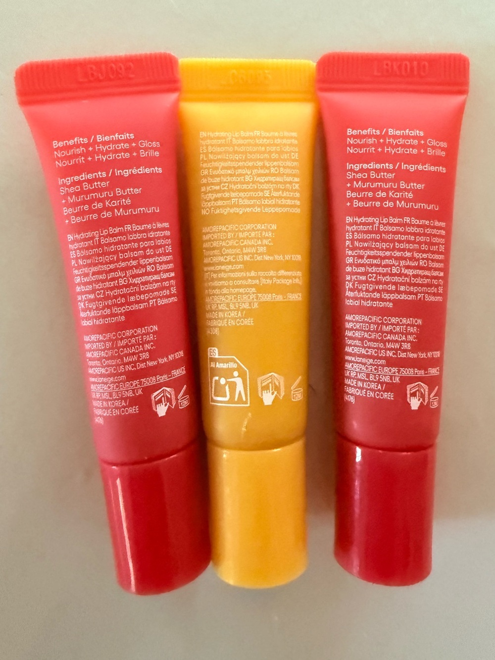 LANEIGE Lip Glowy Balm Trio - Berry (Red) & Mango (Yellow) - Picture 3 of 3